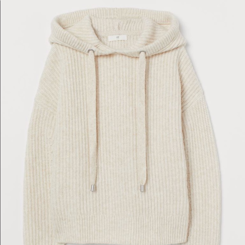 H&M Rib Knit Sweater Hoodie